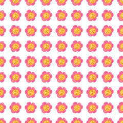Seamless pattern with doodle flowers.