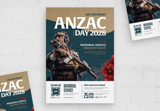 Anzac Day Flyer Poster Layout