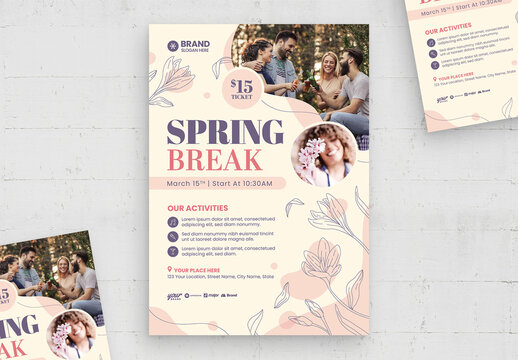 Spring Break Poster Flyer Layout