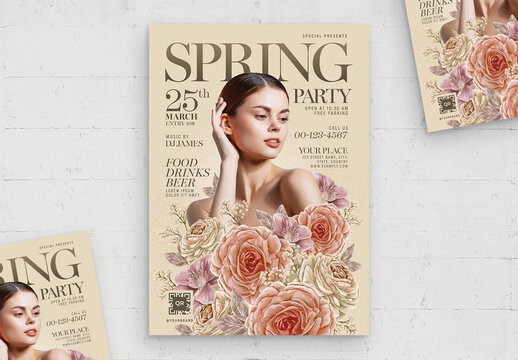 Spring Flyer Poster Magazine Cover Style Layout