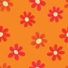 Fototapeta na wymiar Cute vector floral seamless pattern. Colorful flowers background. Trendy repeat texture for fashion print, wallpaper or fabric.