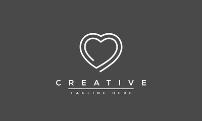 a line art icon logo of a heart