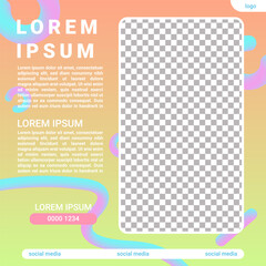 Vibrant Gradient Themed Social Media Post Template, Editable Post Template Social Media Banners.