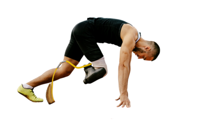 athlete runner with disability start running