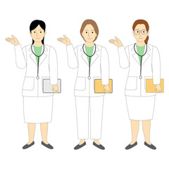 A group of female doctor, veterinarian giving a piece of advice