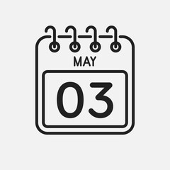 Icon page calendar day - 3 May