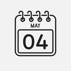 Icon page calendar day - 4 May