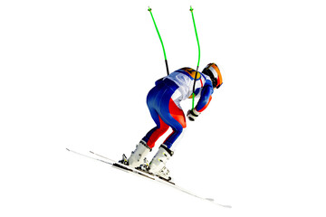 male racer downhill slalom in competition