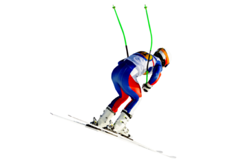 male racer downhill slalom in competition