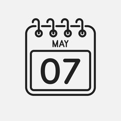 Icon page calendar day - 7 May