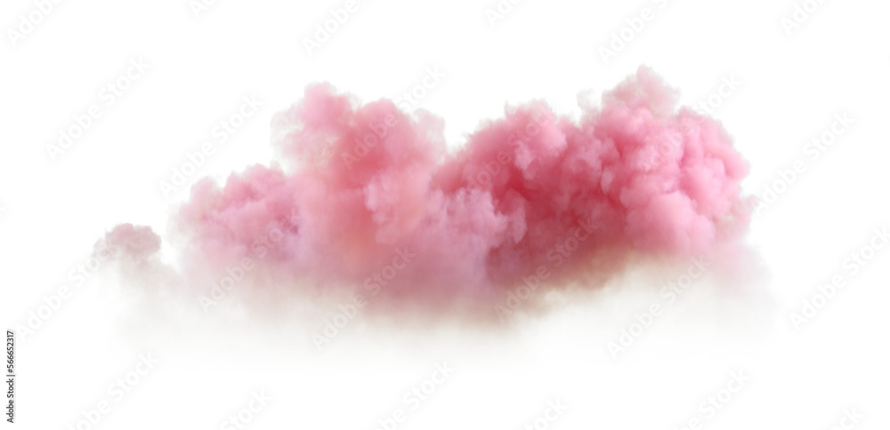 Poster Pink clouds pastel atmosphere on transparent backgrounds 3d rendering png