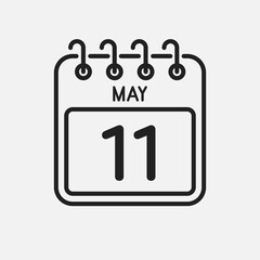 Icon page calendar day - 11 May