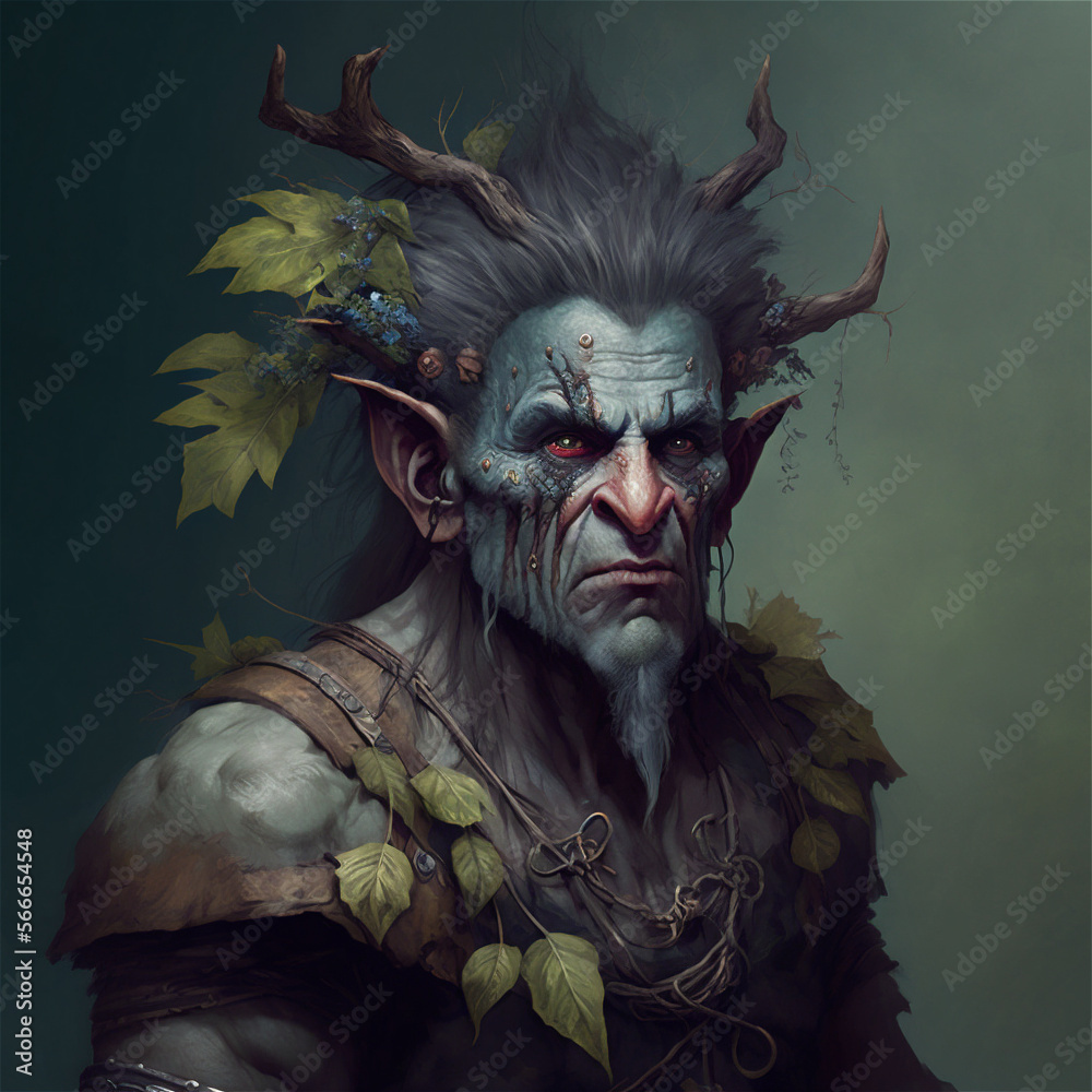 Wall mural fantasy character of a wood troll