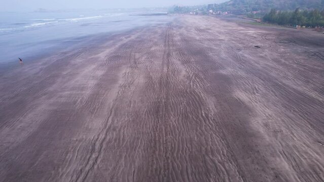 Aerial footage of Harnai beach at Dapoli, located 200 kms from Pune on the West Coast of Maharashtra India.