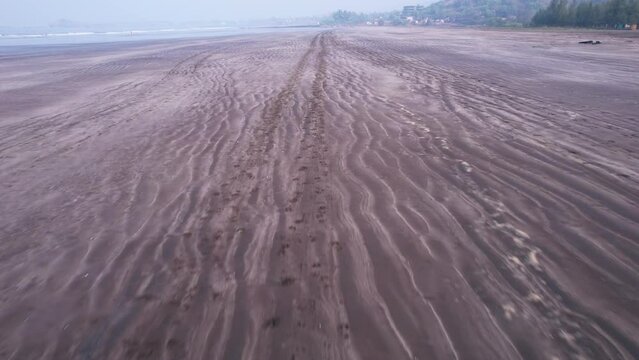 Aerial footage of Harnai beach at Dapoli, located 200 kms from Pune on the West Coast of Maharashtra India.