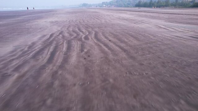 Aerial footage of Harnai beach at Dapoli, located 200 kms from Pune on the West Coast of Maharashtra India.