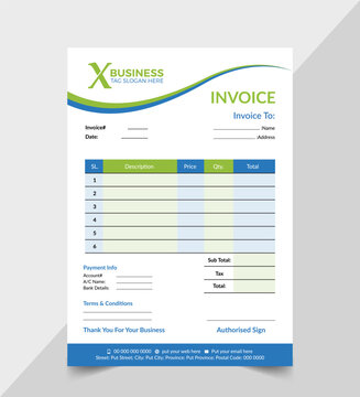 Professional invoice template design