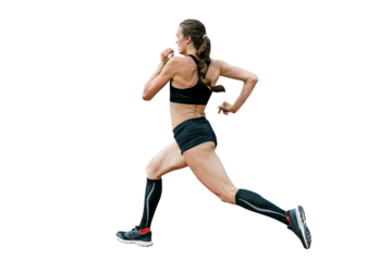 female athlete runner run isolated