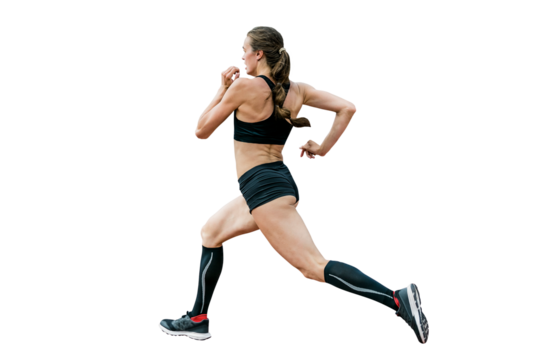 female athlete runner run isolated