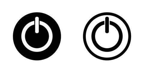 black and white power buttons vector