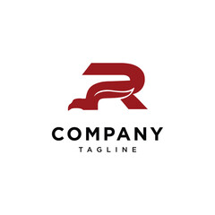 Letter R and Eagle patriot logo vector template