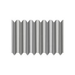Grey vertical metal roof tiles vector illustration. Cartoon drawing of metallic profile sheets for house or home roof on white background. Construction, materials concept