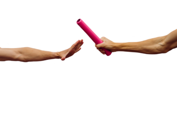 hand men relay race isolated