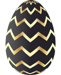 3d easter egg with golden lines