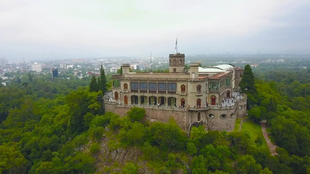 aerial view of chapultepec castle in mexico city
