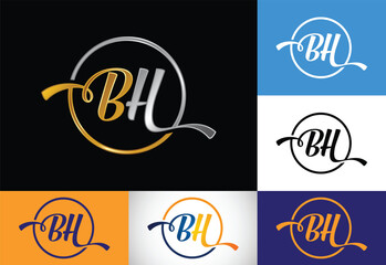 Initial Letter B H Logo Design Vector. Graphic Alphabet Symbol For Corporate Business Identity