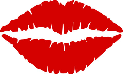 Lip print vector illustration, Kiss mark isolated