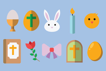 Colored easter eggs or color ostern egg icons with decoration patterns vector illustration.