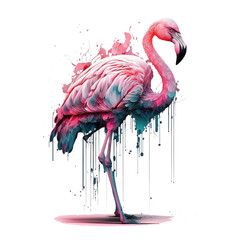 colorful vibrant flamingo design illustration on isolated background