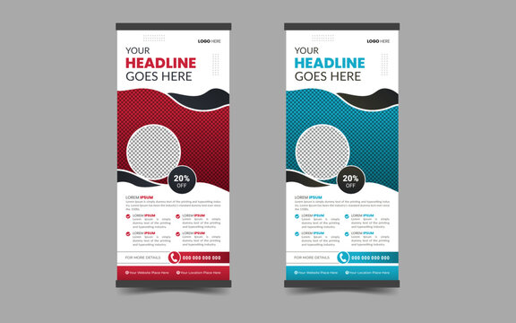 Roll up banner stand template design, Advertisement modern roll up banner template,
Standee template, X-banner template, Flag banner,Presentation and Brochure.
Abstract and Geometric Vector, Flyer, 