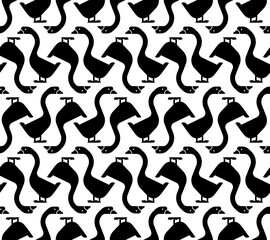 Fototapeta na wymiar Goose pattern seamless. farm bird background. Baby fabric texture