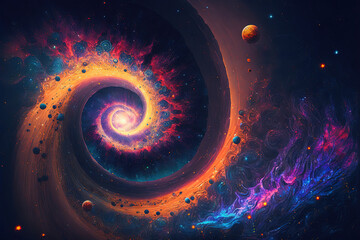 Galactic Vortex. Cosmic background. © wojciech