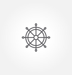 ship control wheel icon vector illustration logo template for many purpose. Isolated on white background.