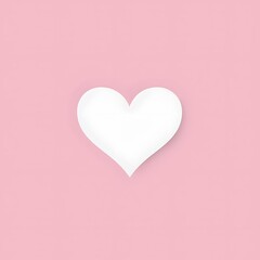 Love, White Heart with Pink Background, for Valentine, Birthday, Wedding, Anniversary, Mother’s Day, High resolution and high quality image