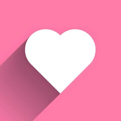 Fototapeta na wymiar Love, White Heart with Pink Background, for Valentine, Birthday, Wedding, Anniversary, Mother’s Day, High resolution and high quality image