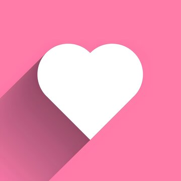 Love, White Heart with Pink Background, for Valentine, Birthday, Wedding, Anniversary, Mother’s Day, High resolution and high quality image