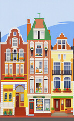 Houses in the city, Colorful House illustration, background, wallpaper