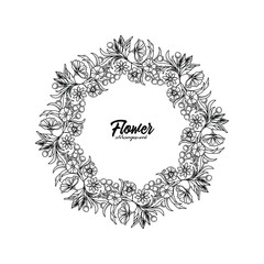 Original vector illustration. Floral wreath in vintage style.