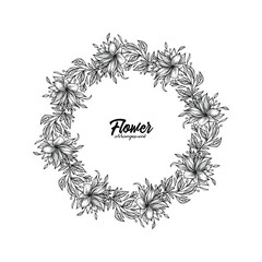 Original vector illustration. Floral wreath in vintage style.