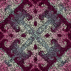 Vector seamless mosaic art pattern. Art background.