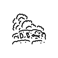 Burning garbage black line icon. Pictogram for web page