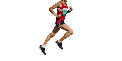 Obraz na płótnie Canvas male athlete runner running race