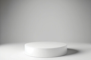 White round podium on a white background. Generative AI technology