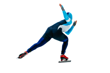 female speed skater run in track