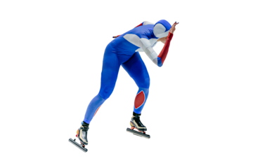 female athlete speed skater in race