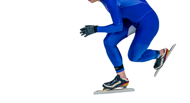 athlete speed skater run in race